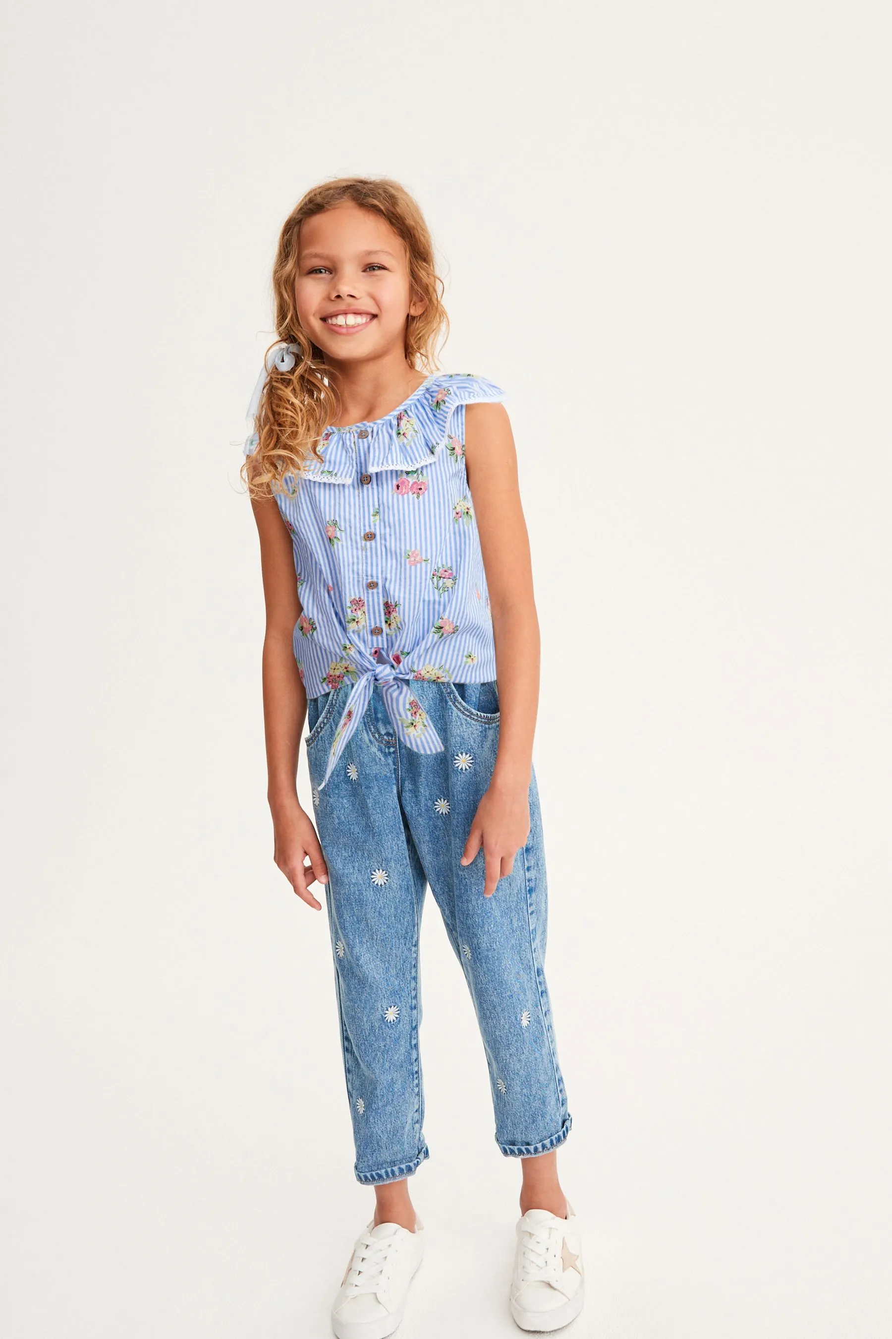 100% Cotton Tie-Front Blouse (3-16yrs)    