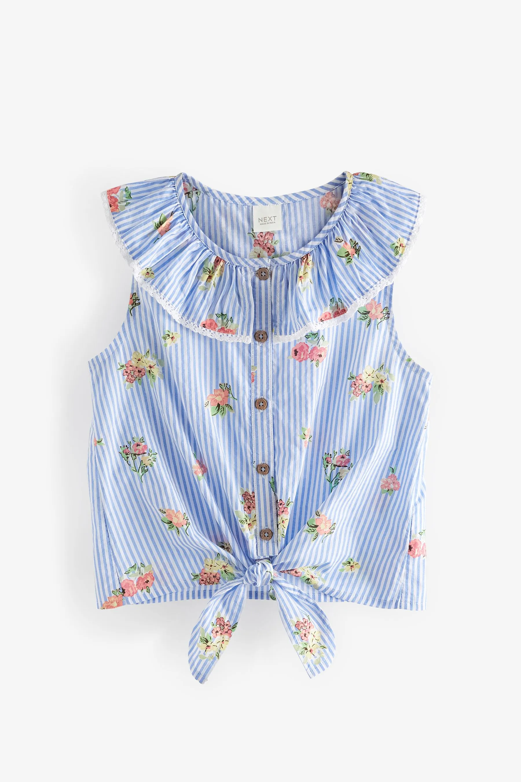 100% Cotton Tie-Front Blouse (3-16yrs)    