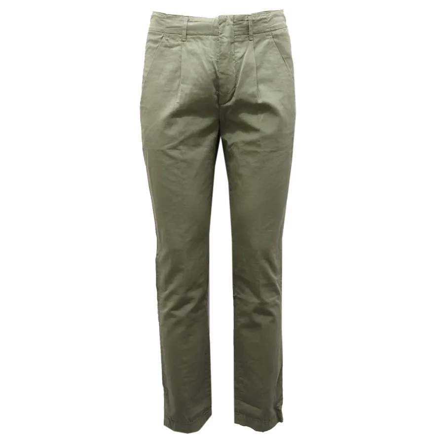 3888AG pantalone uomo DONDUP green cotton/silk trouser man