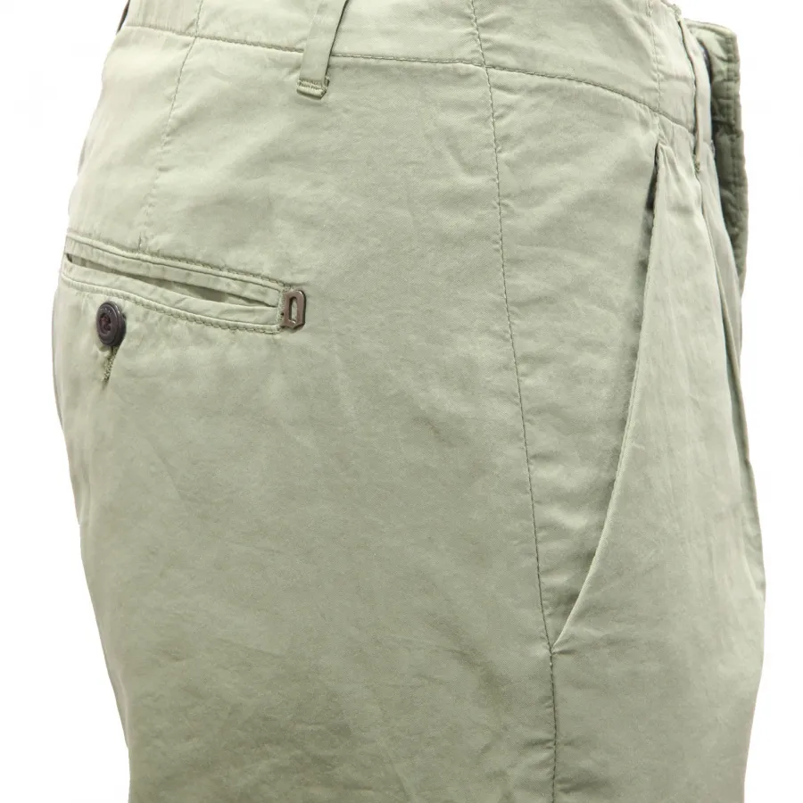 3888AG pantalone uomo DONDUP green cotton/silk trouser man