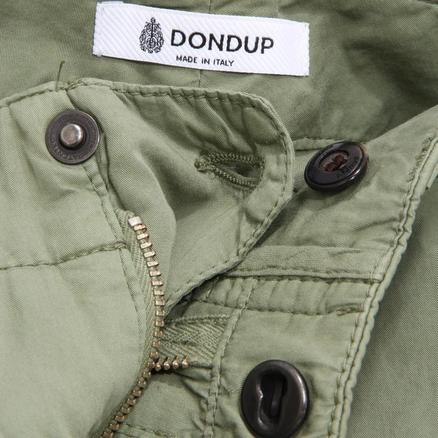 3888AG pantalone uomo DONDUP green cotton/silk trouser man