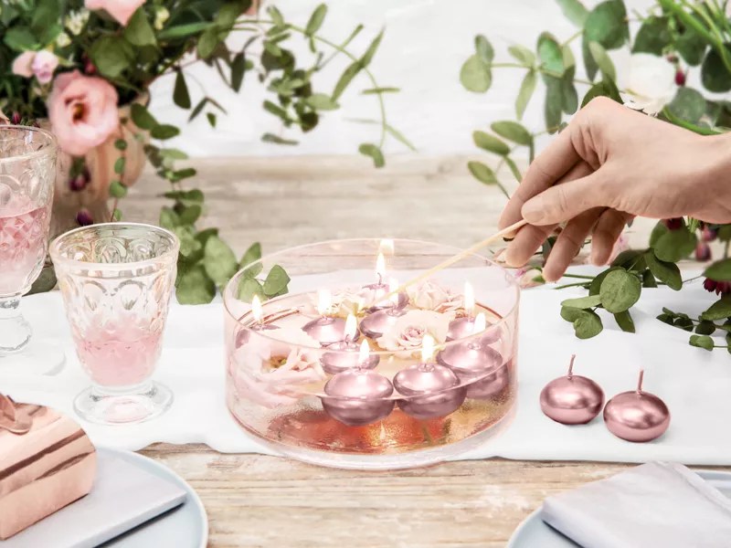 50 candele bombate rosa