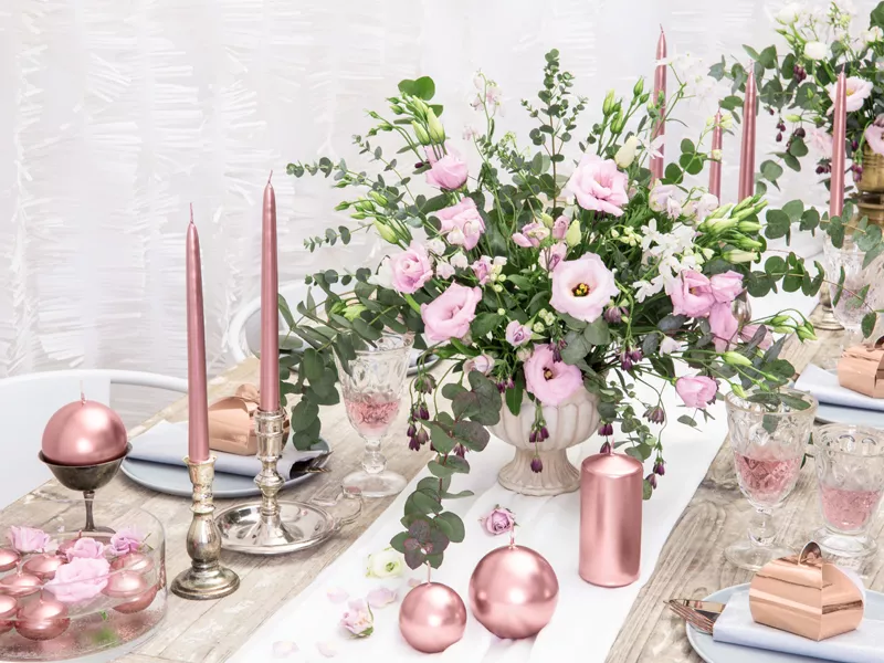 50 candele bombate rosa