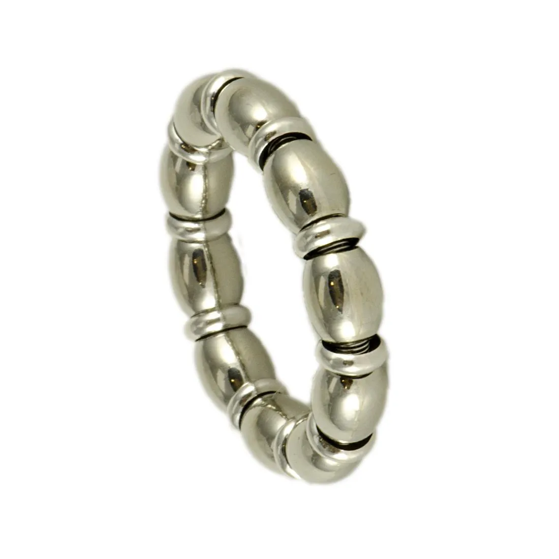 ANELLO IN ACCIAIO E ORO BIANCO MIS 18