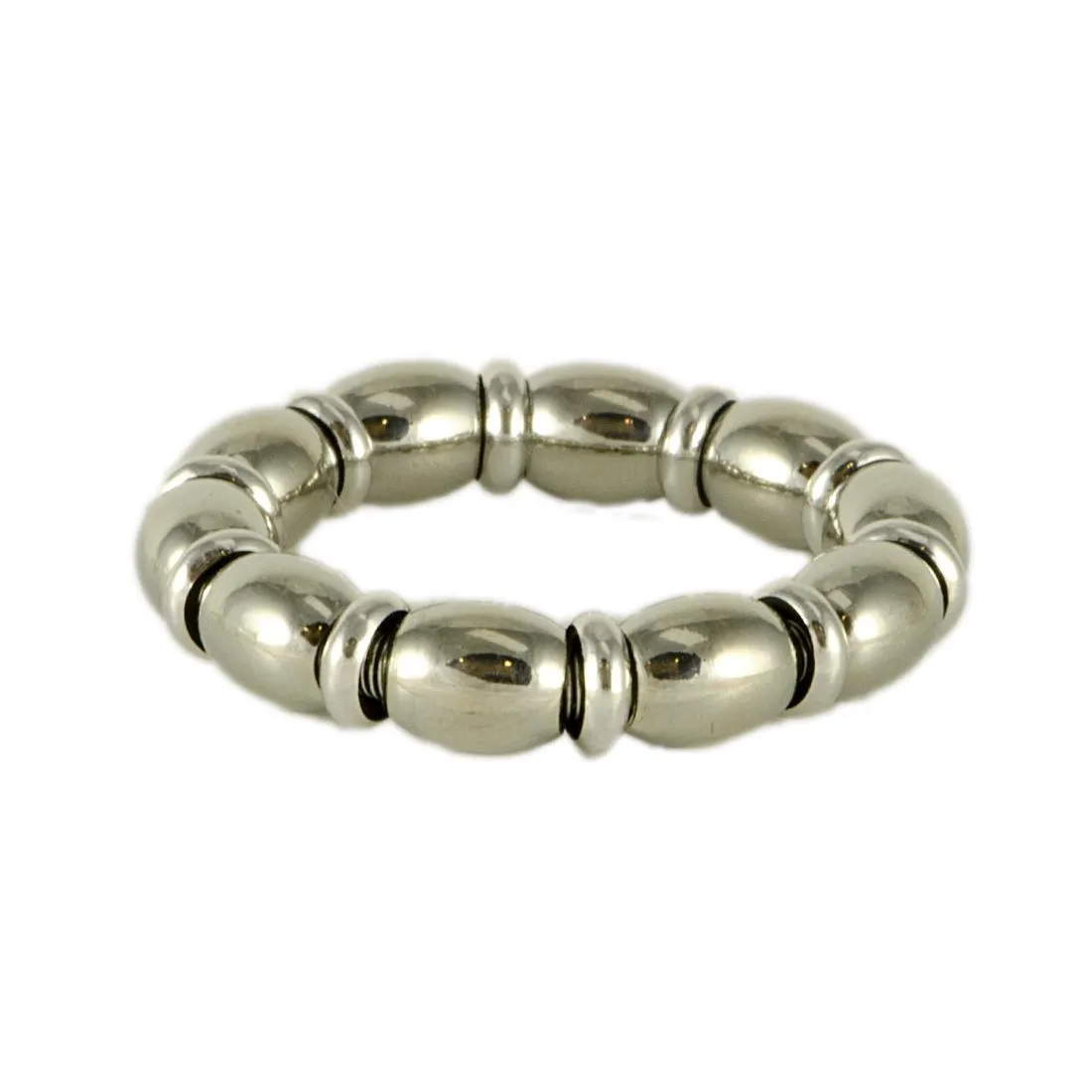 ANELLO IN ACCIAIO E ORO BIANCO MIS 18