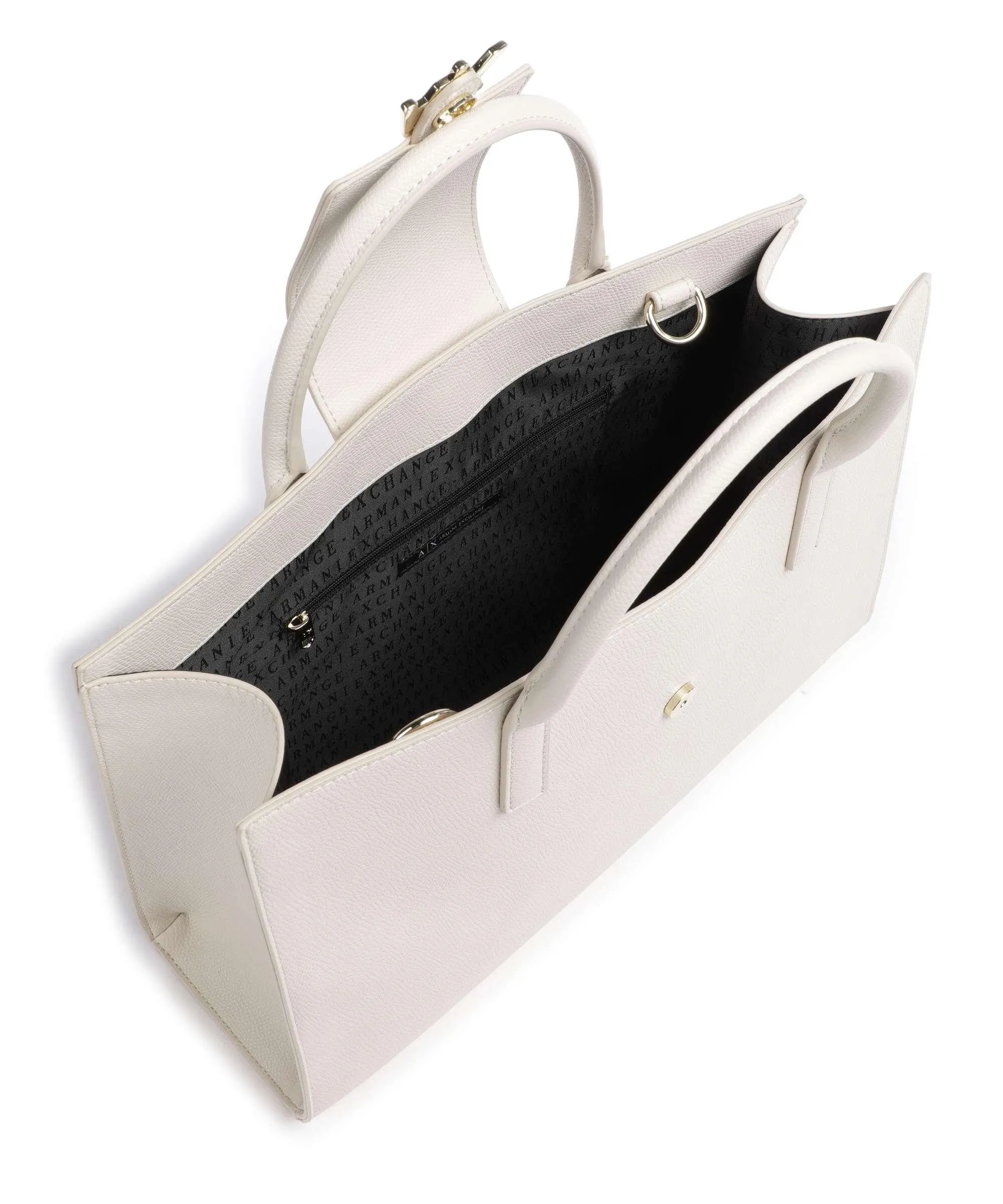 Armani Exchange Borsa a mano pelle sintetica avorio  