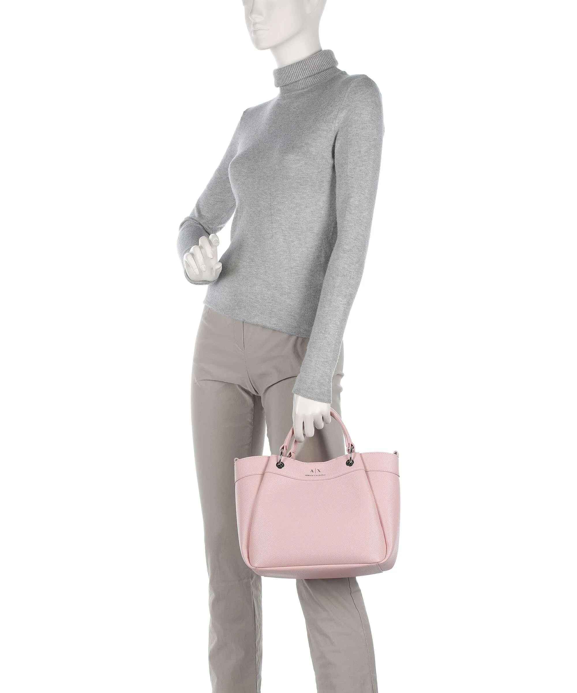  Armani Exchange Wave M Borsa a mano pelle sintetica rosa  