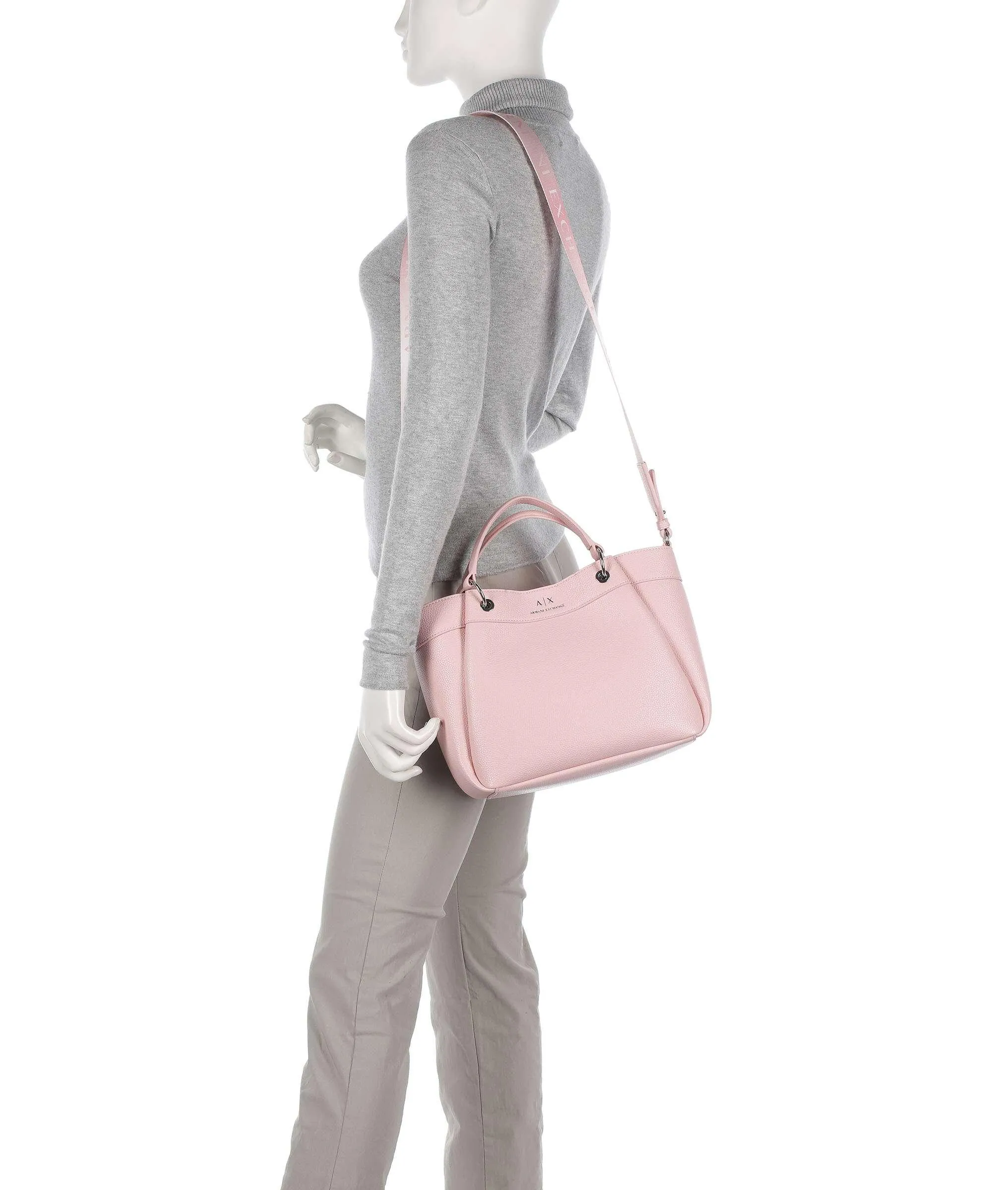  Armani Exchange Wave M Borsa a mano pelle sintetica rosa  