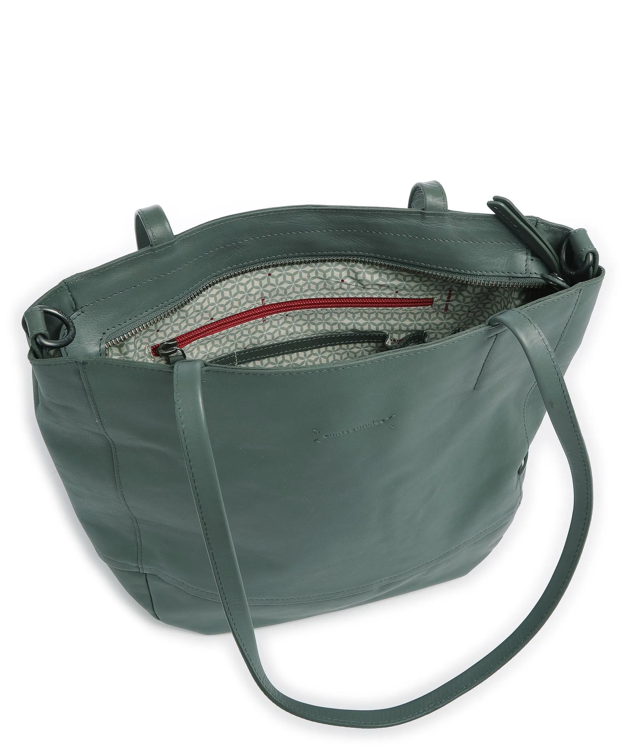  Aunts & Uncles Jamie's Orchard Carambola Borsa shopper pelle di vacchetta grana verde  