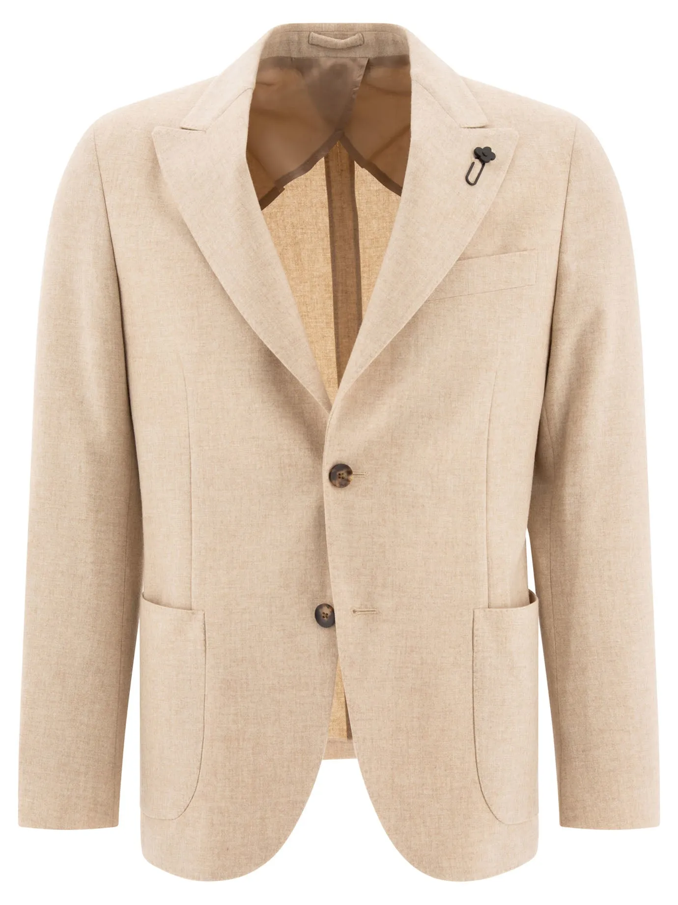 Blazer di miscela di lana a petto singolo Lardini