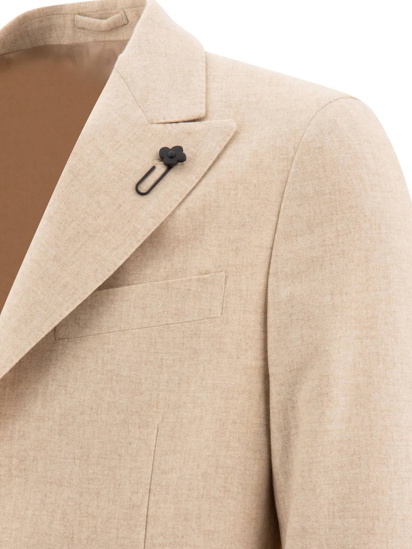 Blazer di miscela di lana a petto singolo Lardini