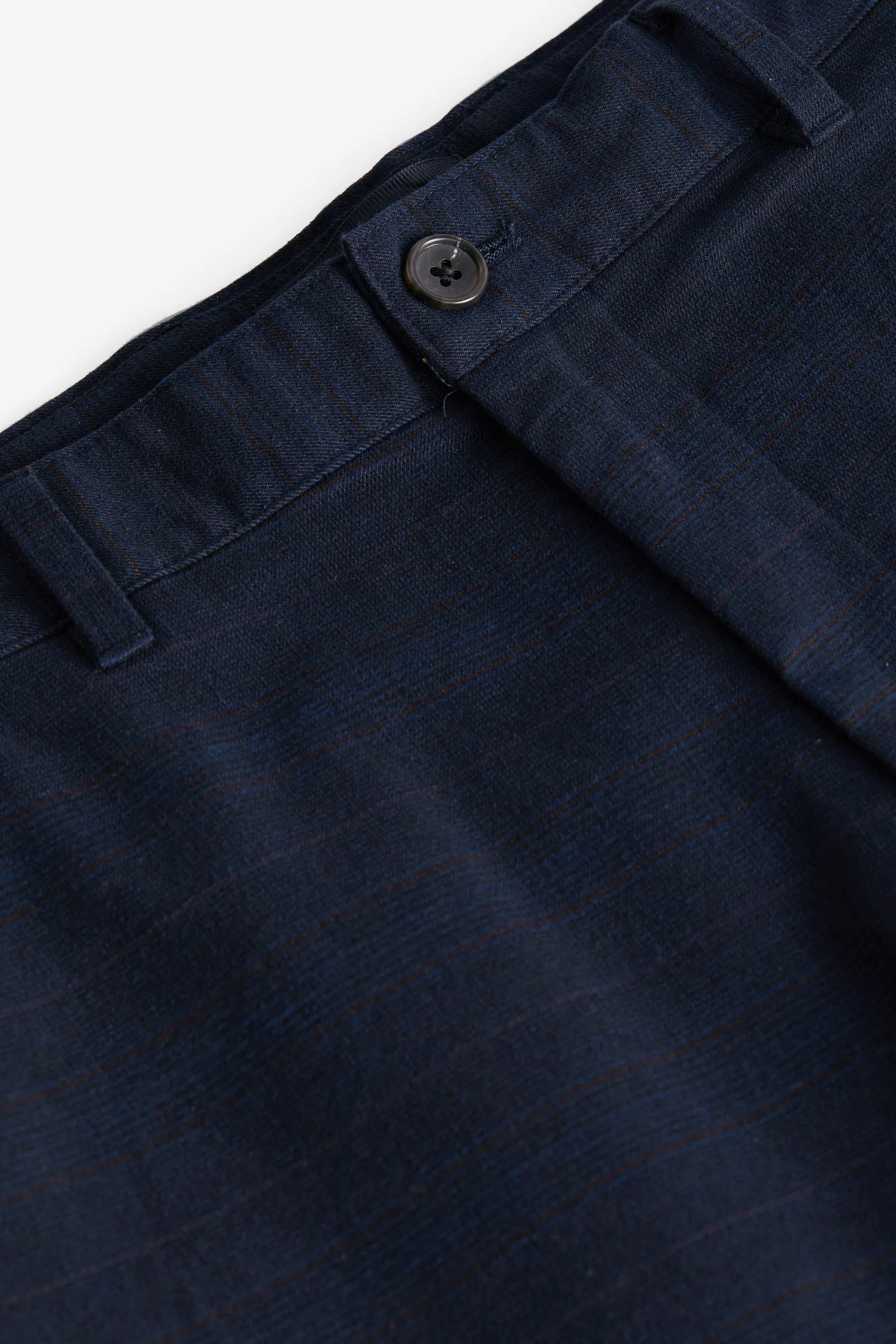 Blu navy a quadri  - Con cintura Pantaloni chino Pantaloni spazzolata