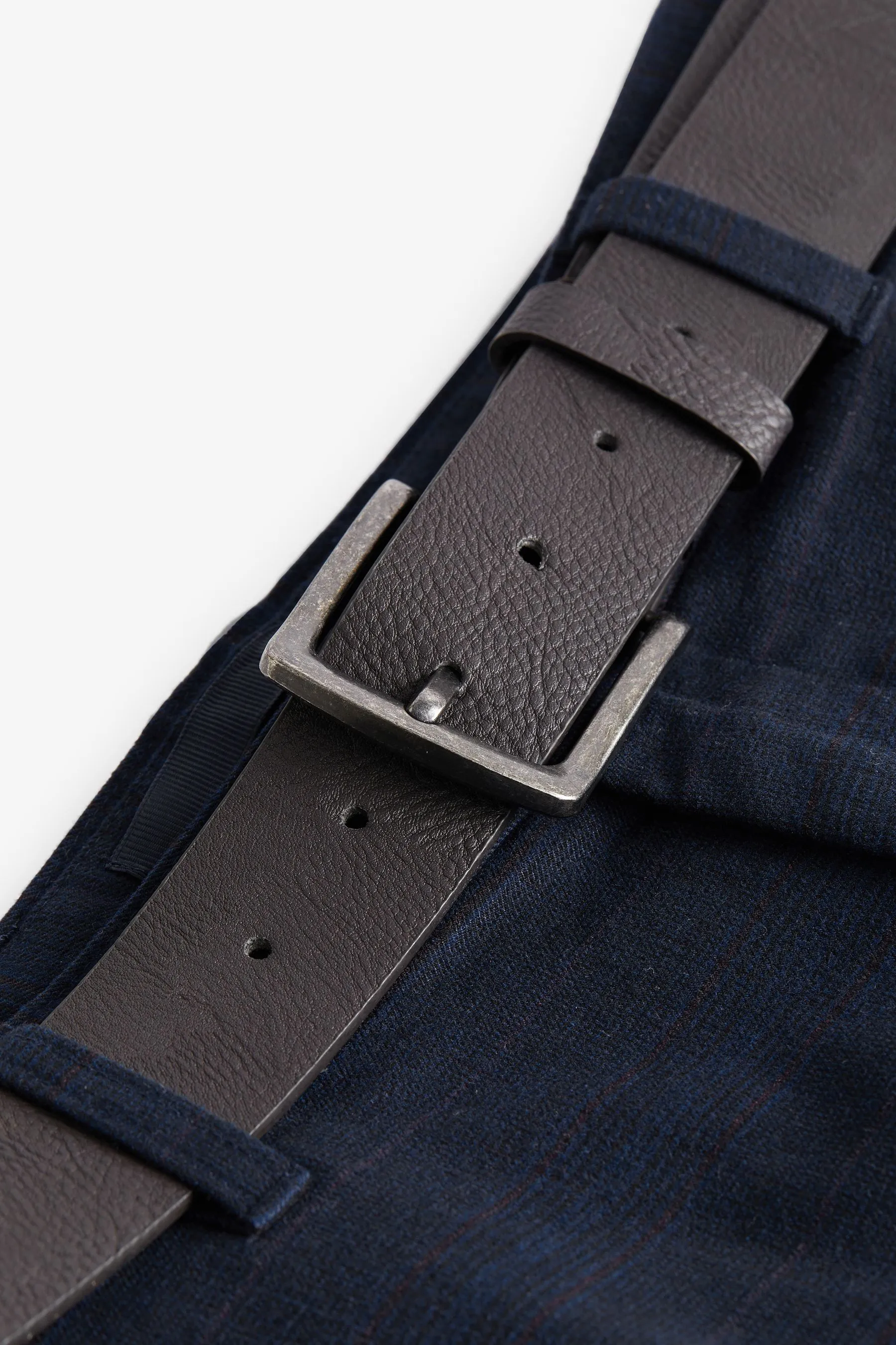 Blu navy a quadri  - Con cintura Pantaloni chino Pantaloni spazzolata