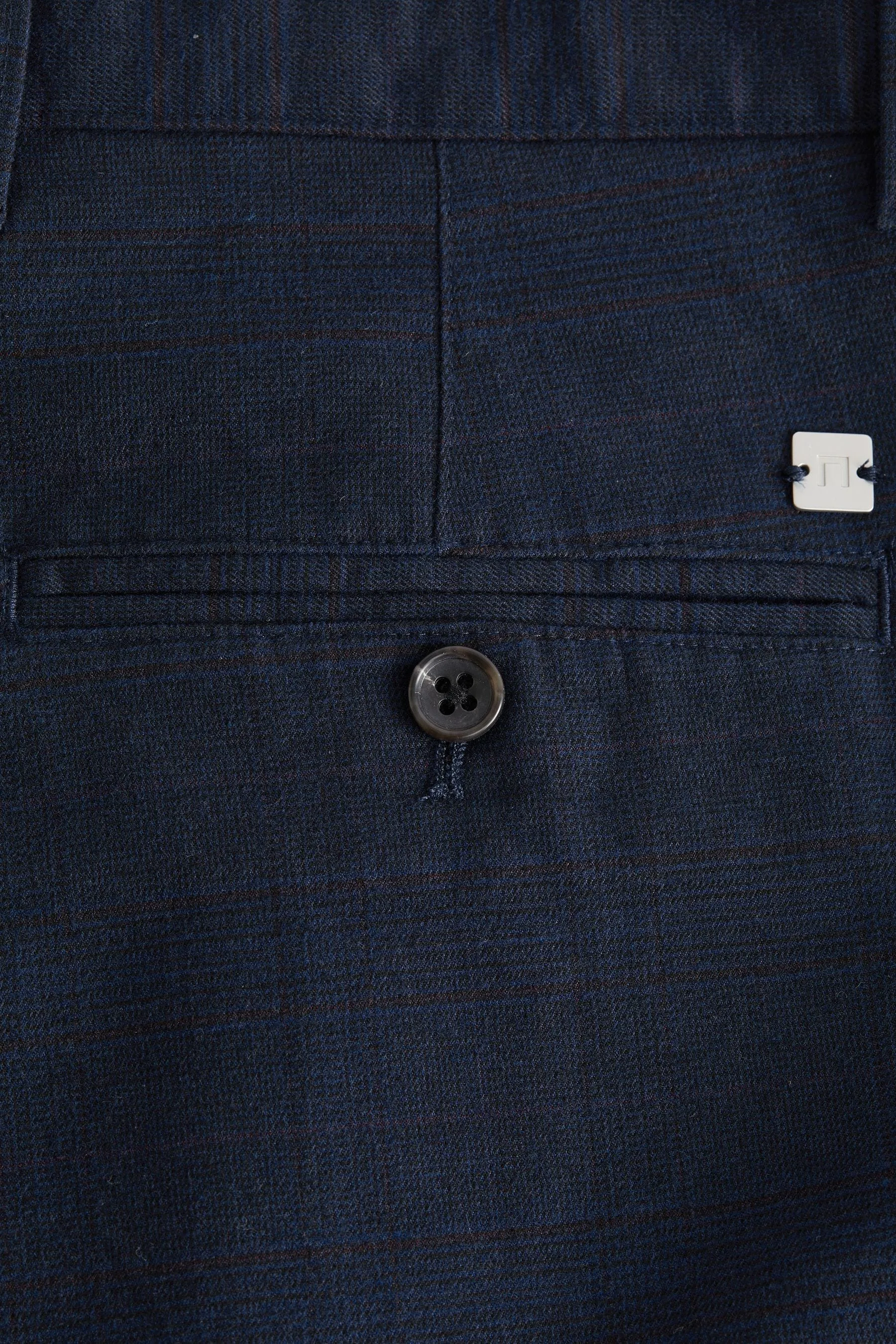 Blu navy a quadri  - Con cintura Pantaloni chino Pantaloni spazzolata