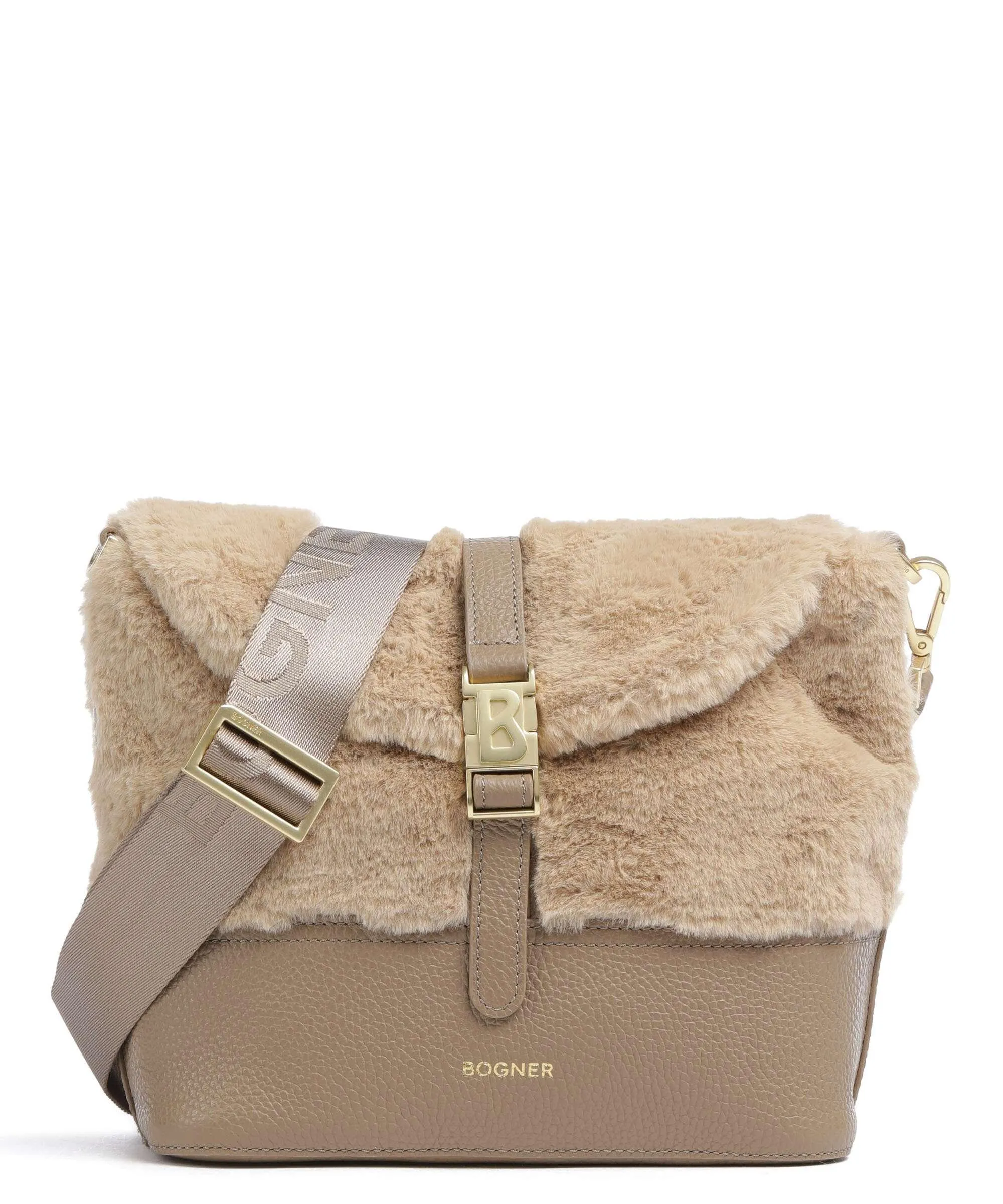  Bogner Mogno Neve Elise Borsa a tracolla pelle granulata, eco-pelliccia marrone chiaro  
