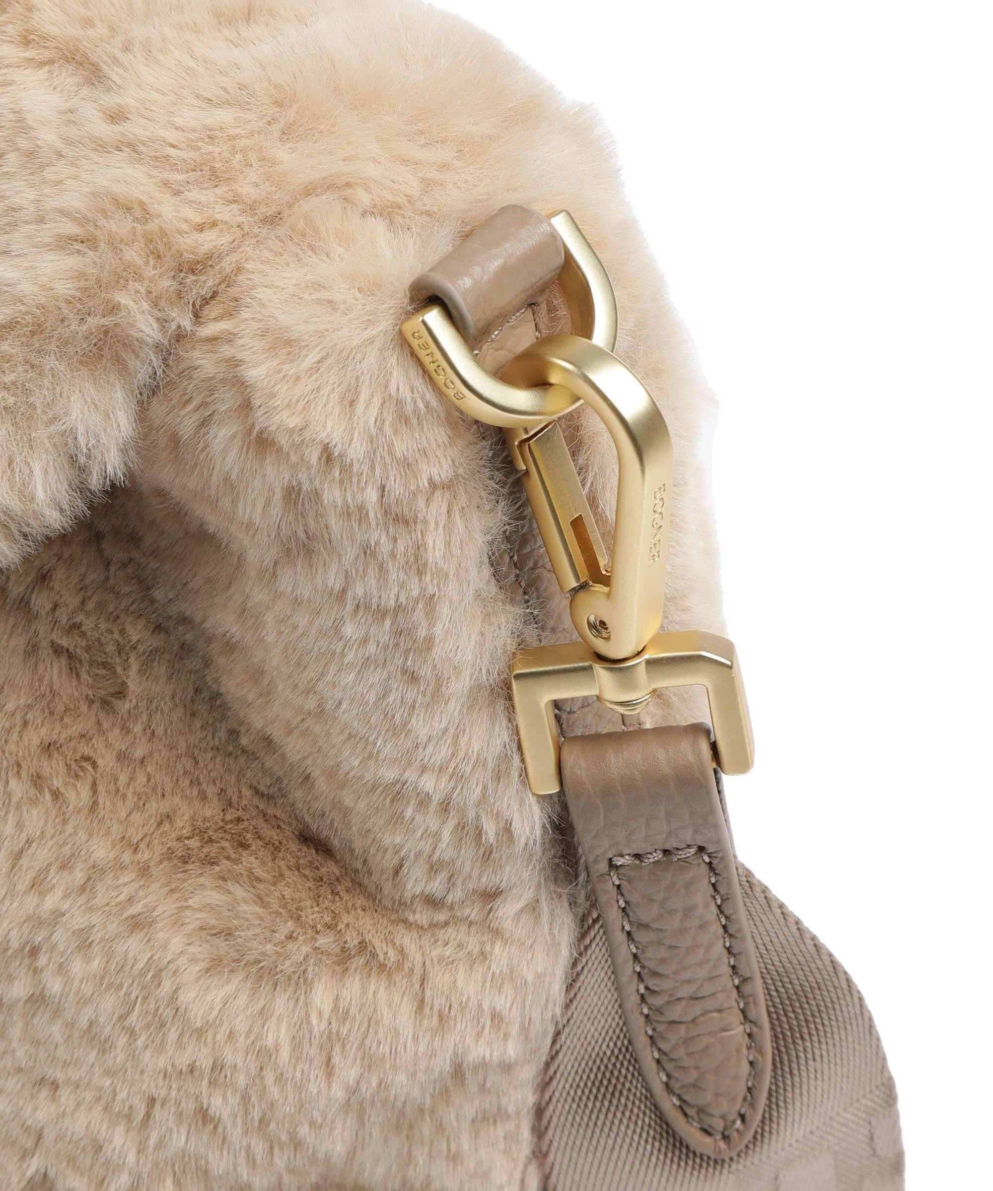  Bogner Mogno Neve Elise Borsa a tracolla pelle granulata, eco-pelliccia marrone chiaro  