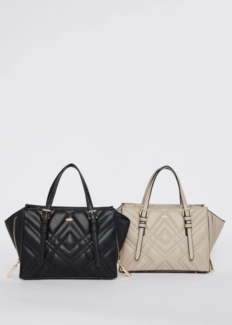 Borsa con trapuntatura grafica