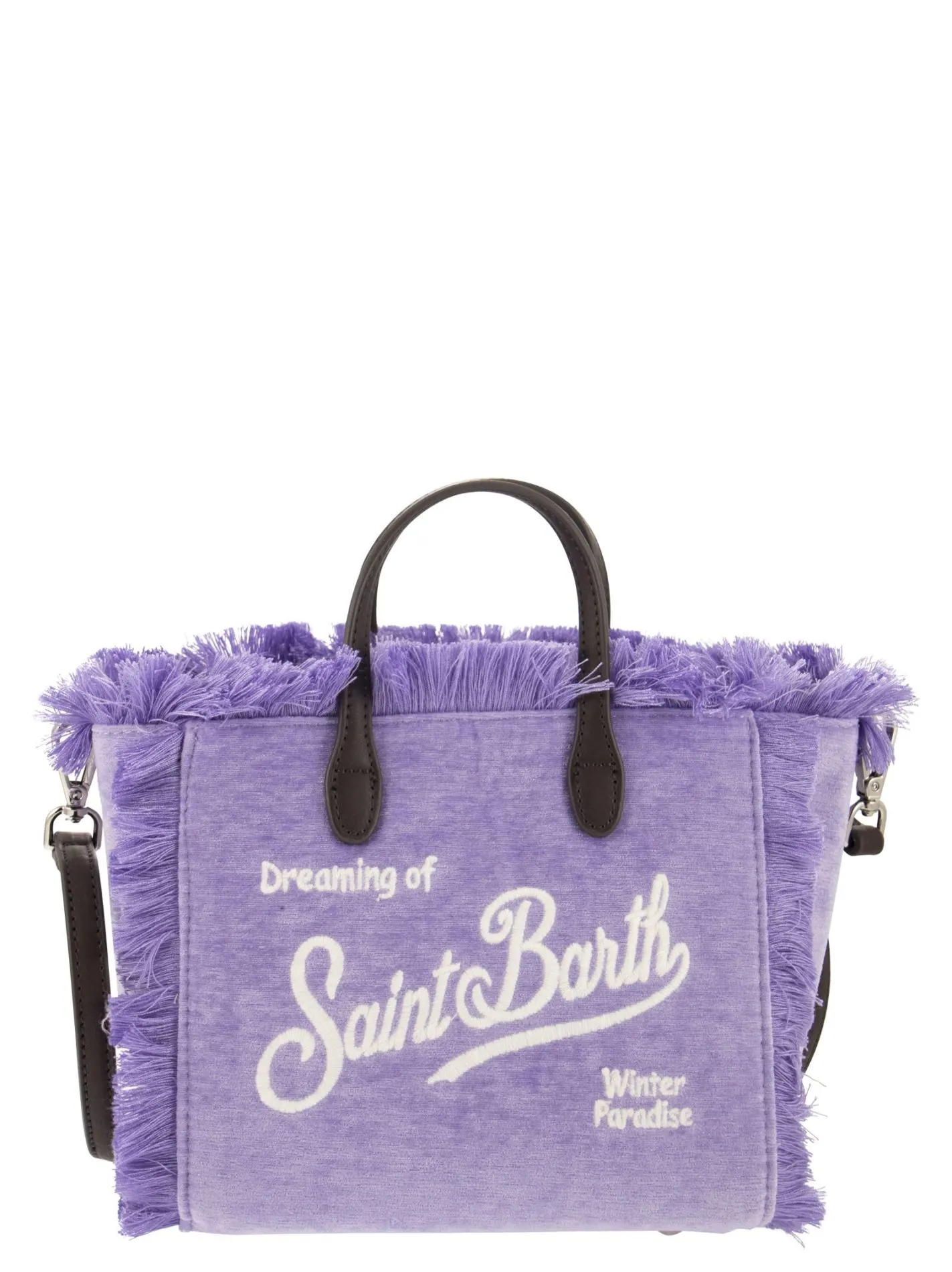 Borsa Mini Vanity con frange in velluto