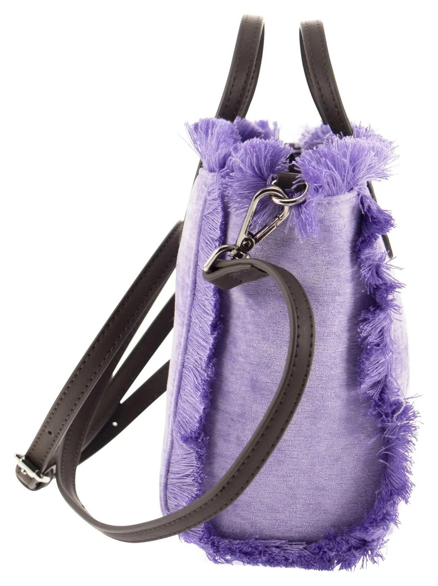 Borsa Mini Vanity con frange in velluto