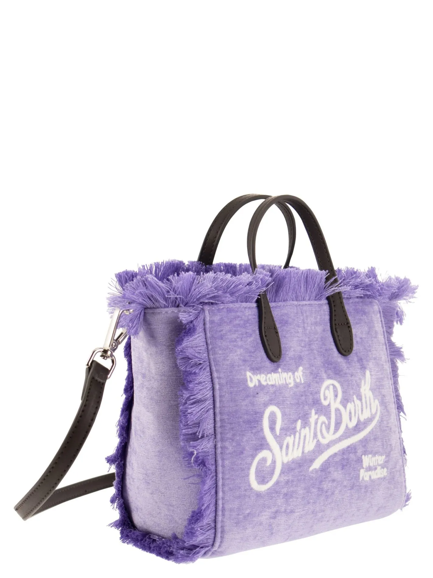 Borsa Mini Vanity con frange in velluto