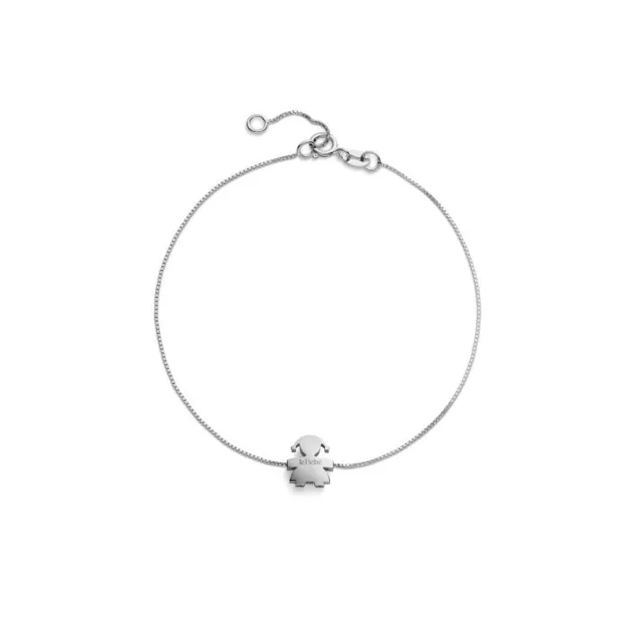 Bracciale Maglia Veneziana in Oro Bianco con Bimba Le Bebé – I Tesorini