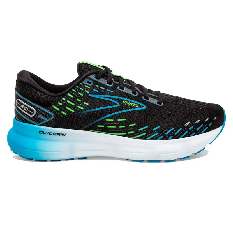 Brooks Glycerin 20 Nero Azzurro Verde - Scarpe Running Uomo