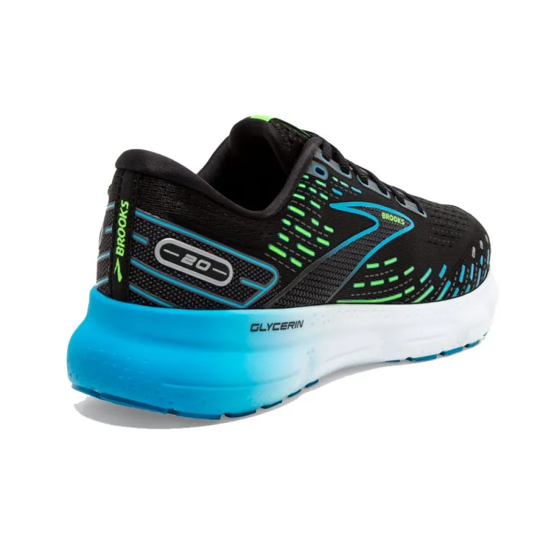Brooks Glycerin 20 Nero Azzurro Verde - Scarpe Running Uomo