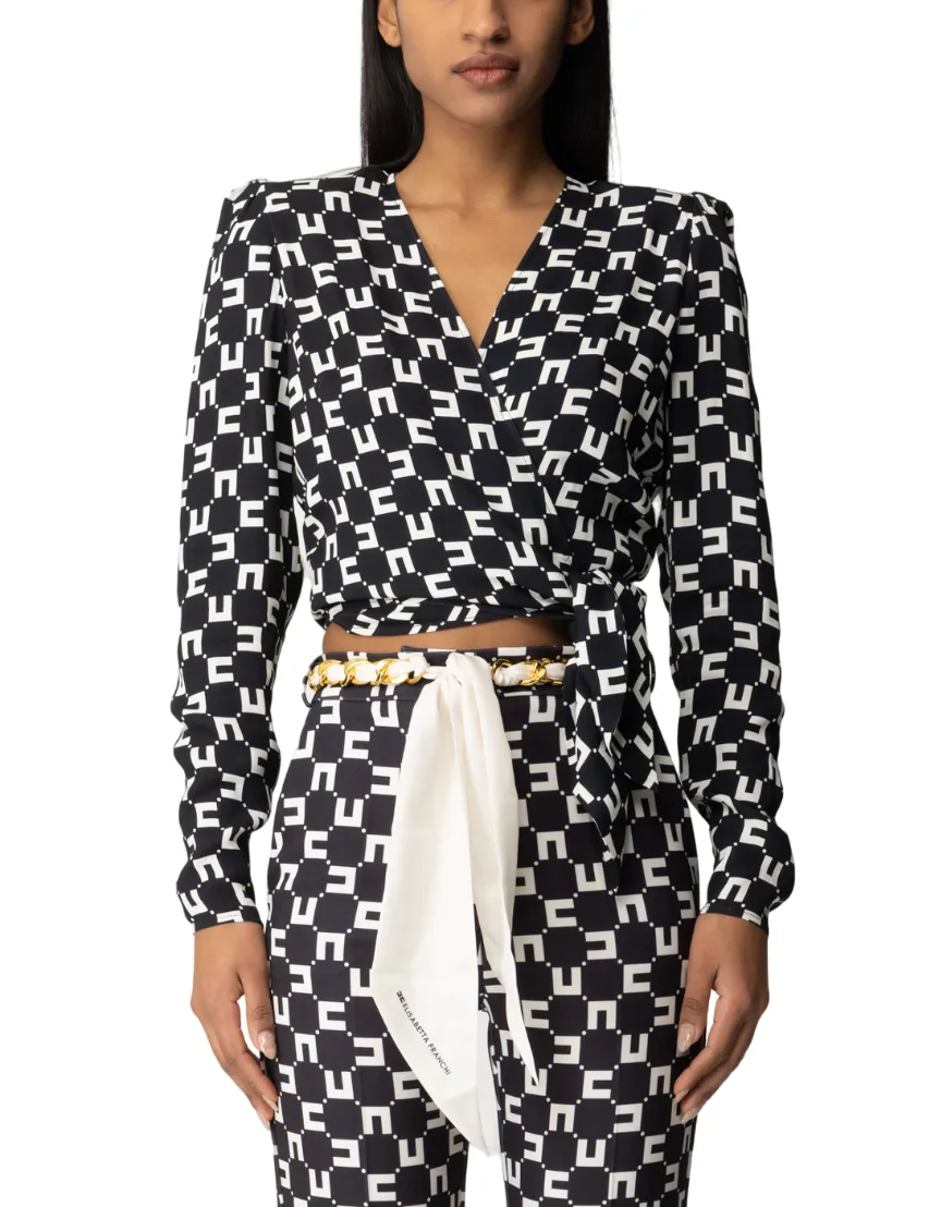 Camicia cropped in georgette
