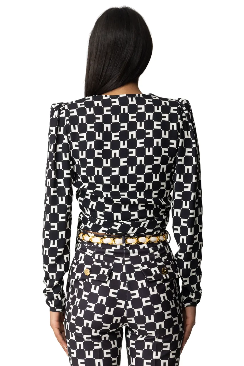Camicia cropped in georgette