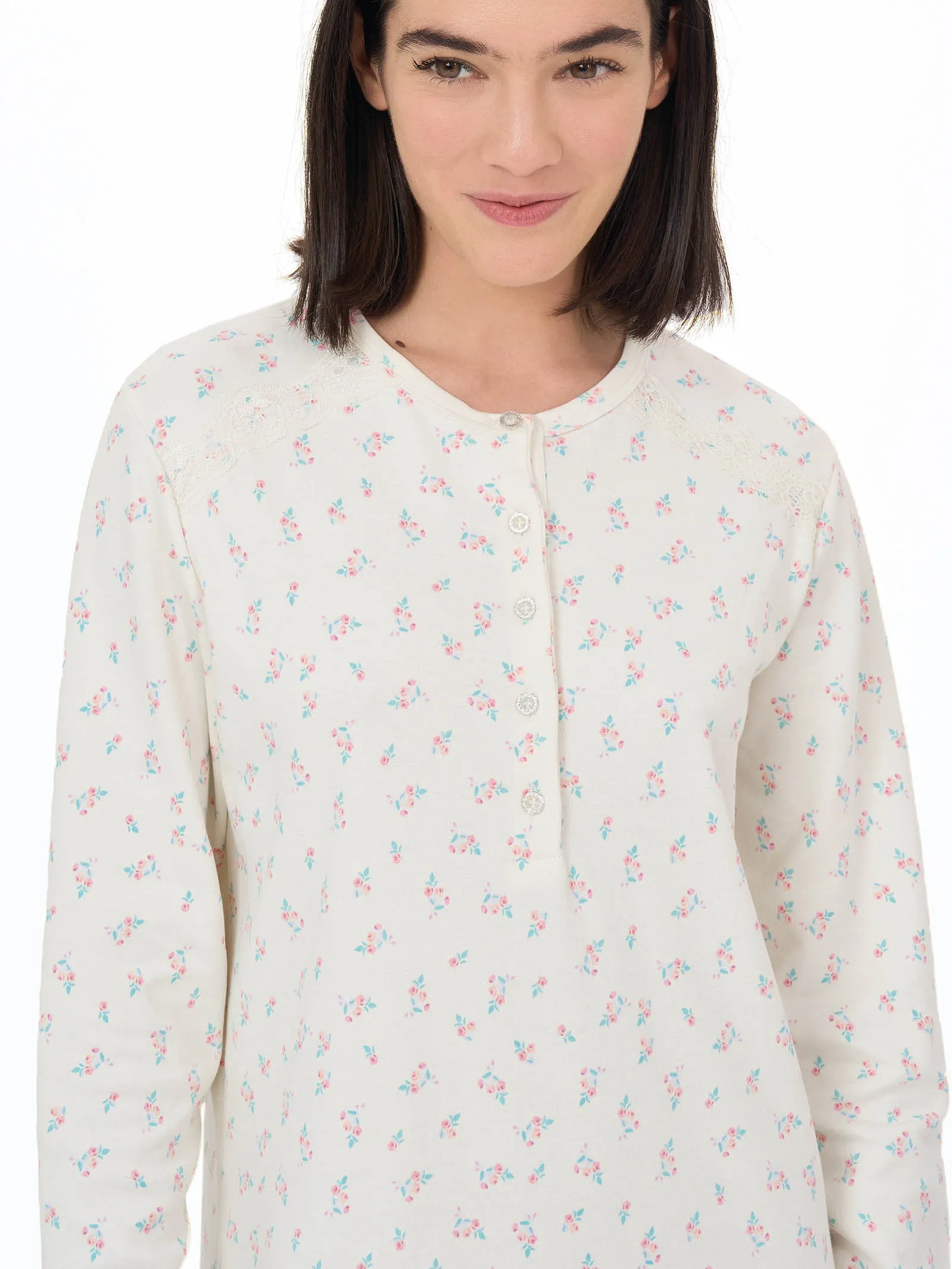 Camicia da notte serafino in Interlock di caldo cotone - Fant. Pristine