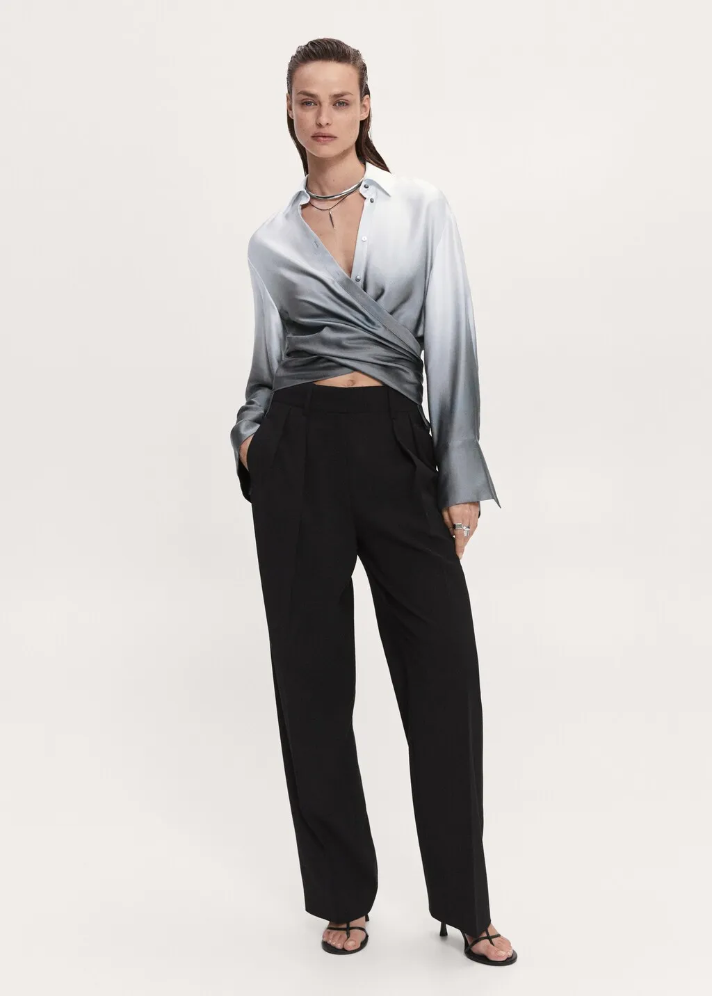 Camicia incrociata effetto sfumato