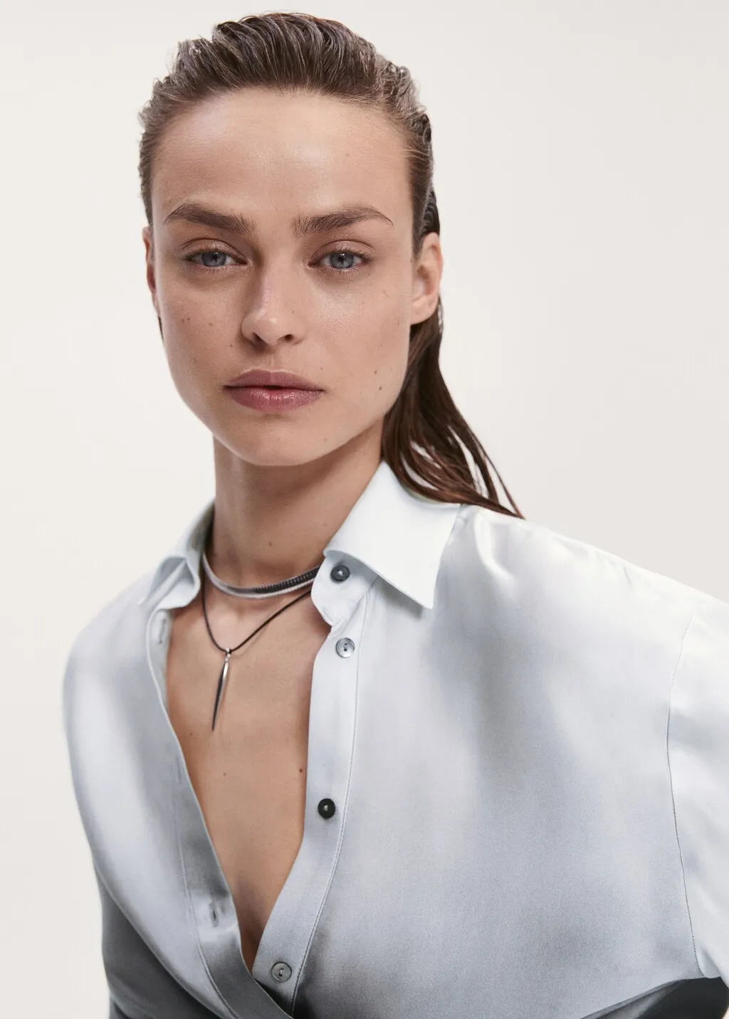 Camicia incrociata effetto sfumato