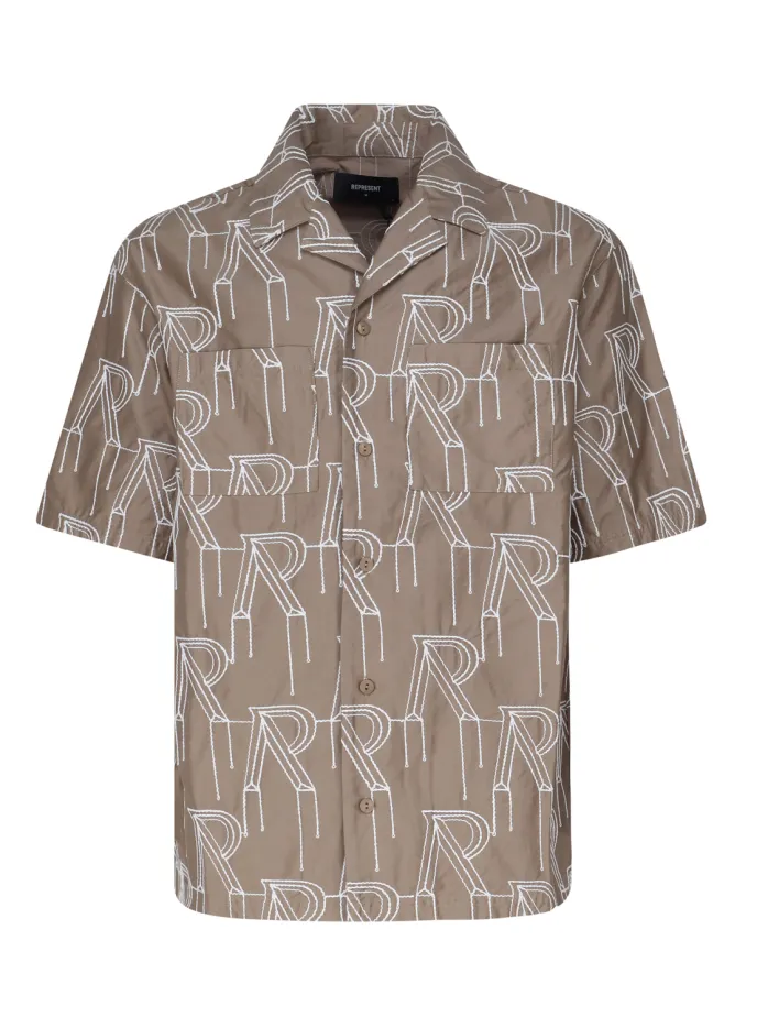 CAMICIA OVER CON LOGO ALL-OVER