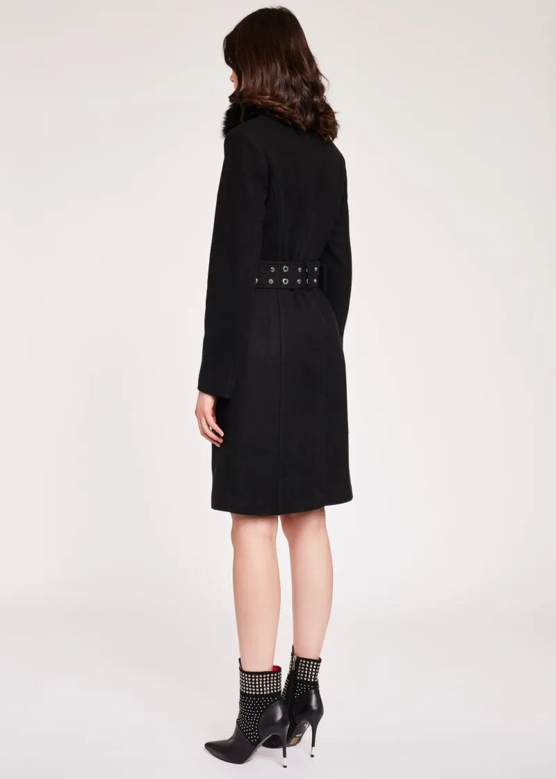 Cappotto con cintura gioiello
