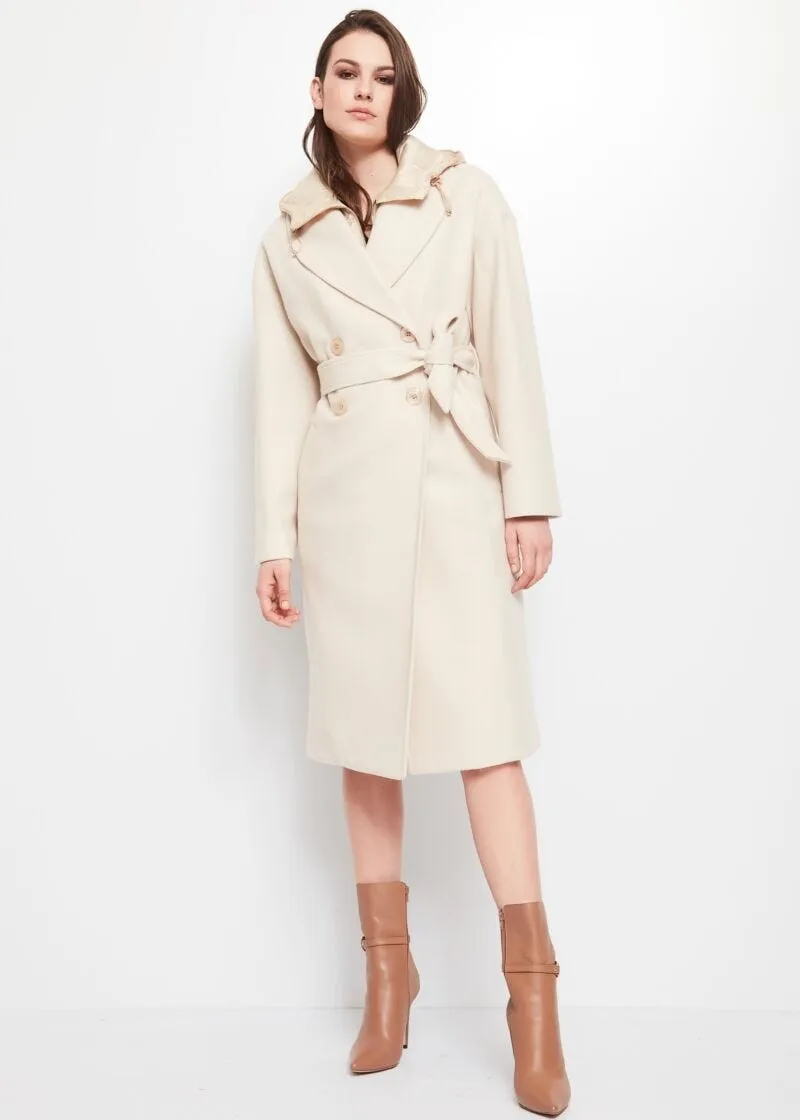 Cappotto doppiopetto in misto lana