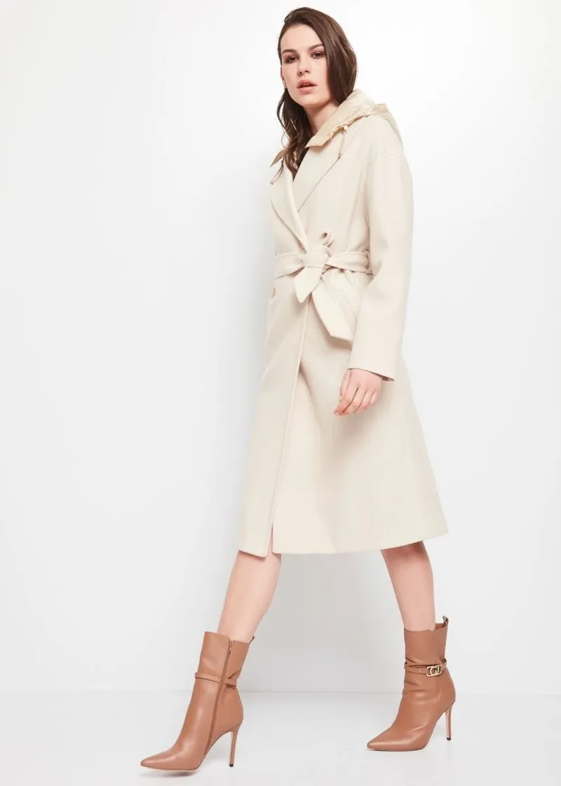 Cappotto doppiopetto in misto lana