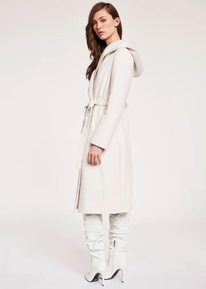 Cappotto in lana con cappuccio