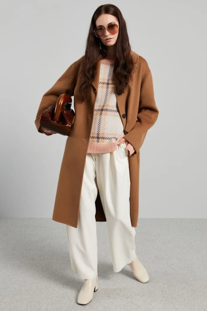 Cappotto monopetto in panno
