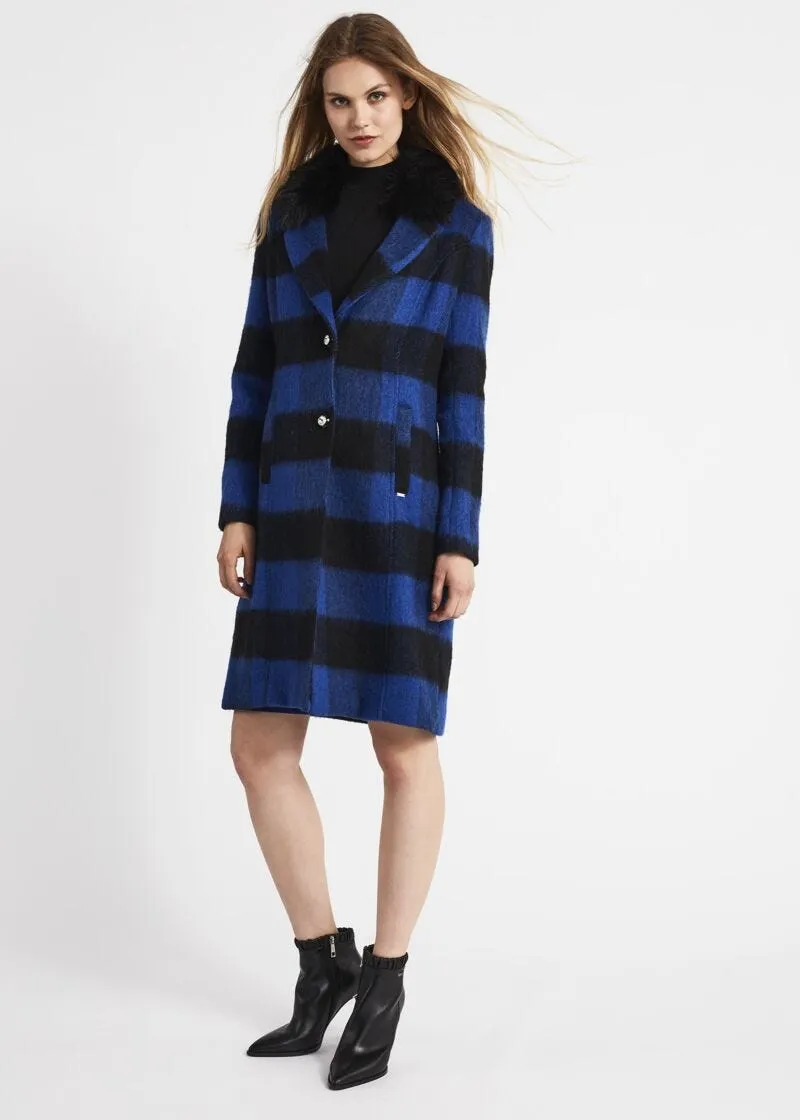 Cappotto monopetto motivo check