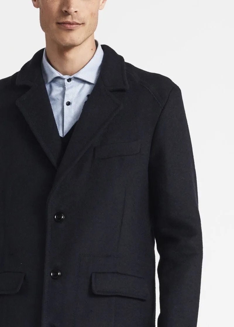 Cappotto sfoderato in misto lana