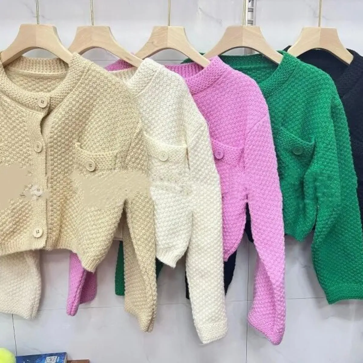 Cardigan lavorato a maglia donna autunno inverno 2023 nuovo maglione con tasca girocollo cappotto corto maglione a maniche lungh