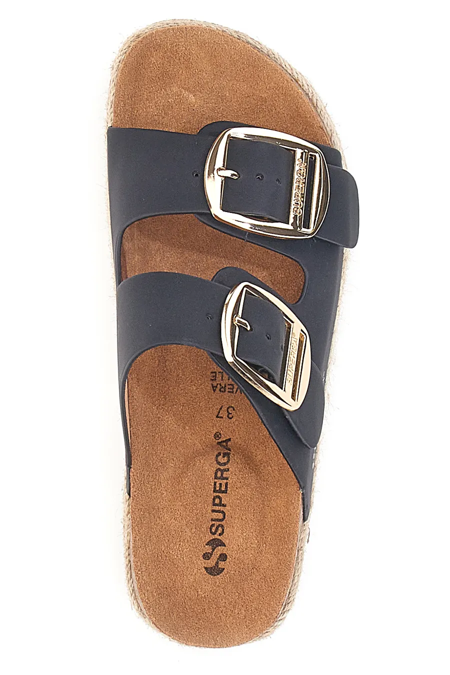 Ciabatte Nere Platform Con Fibbie Superga 11228