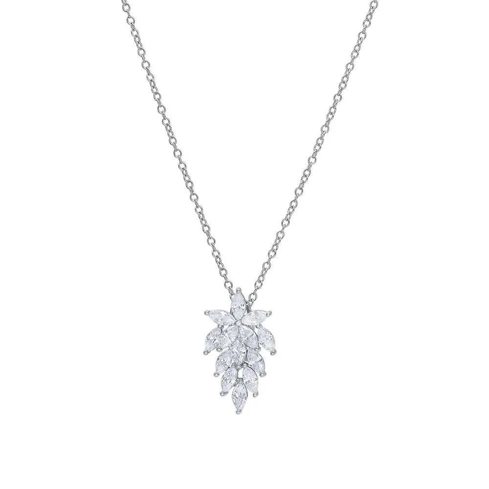 Collana Comete Argento Fiore Bianco