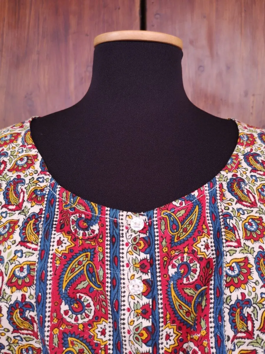 Crop top in cotone indiano stampa floreale