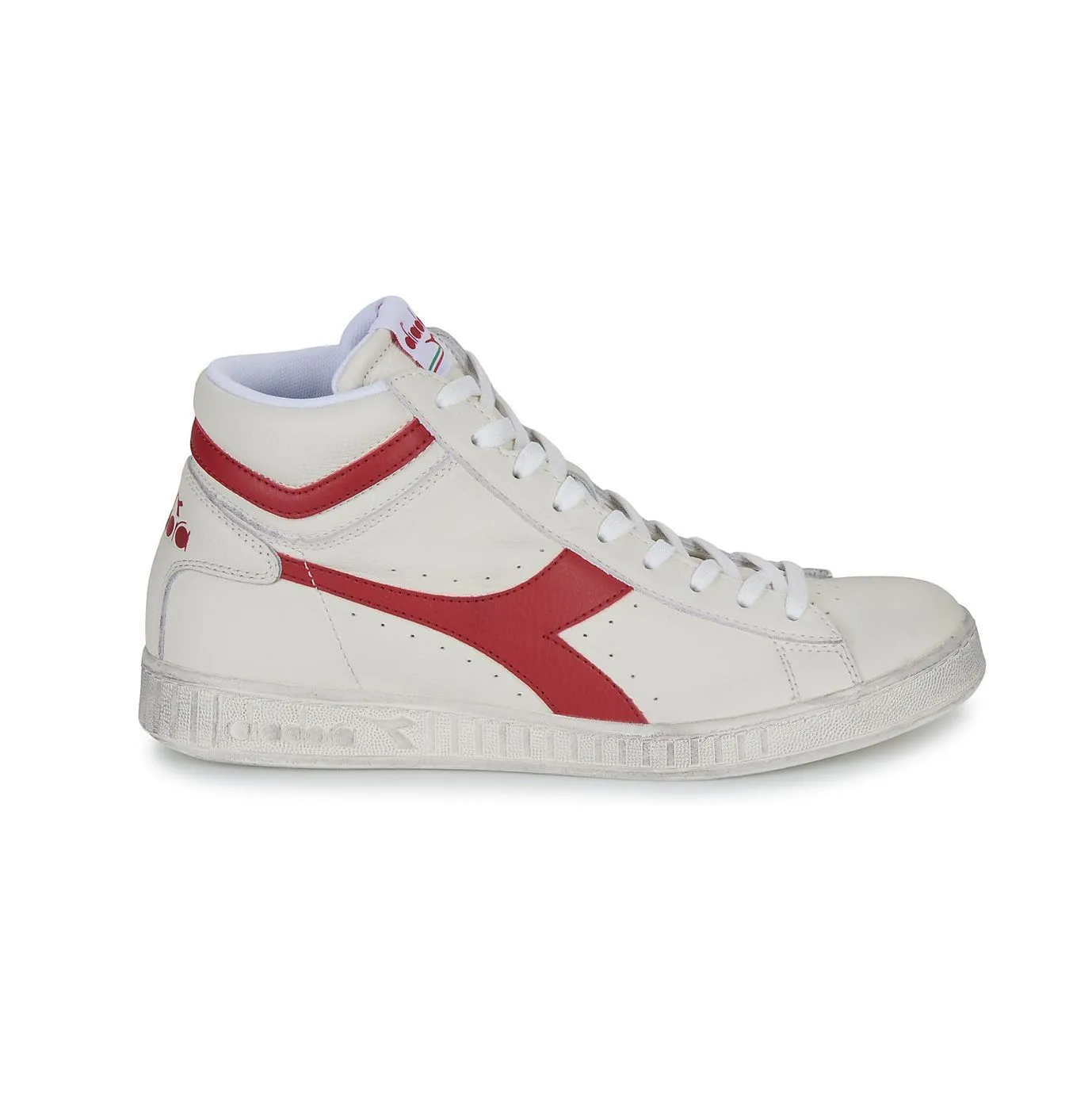 Diadora Game L High Waxed Bianco Rosso