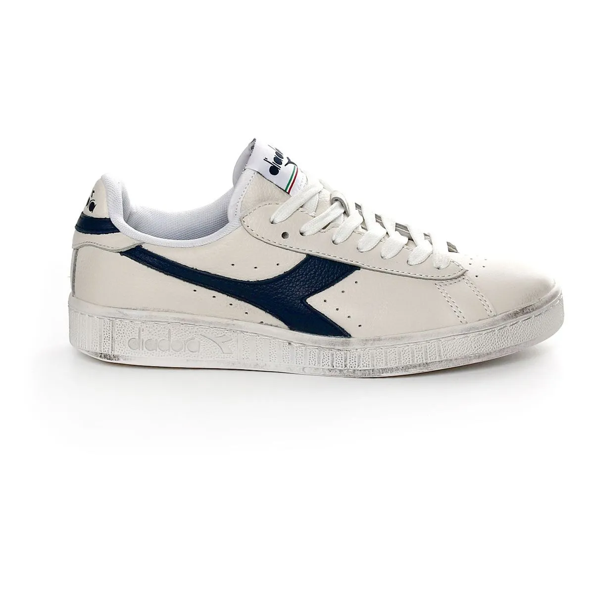 Diadora Game L Low Waxed White Blue