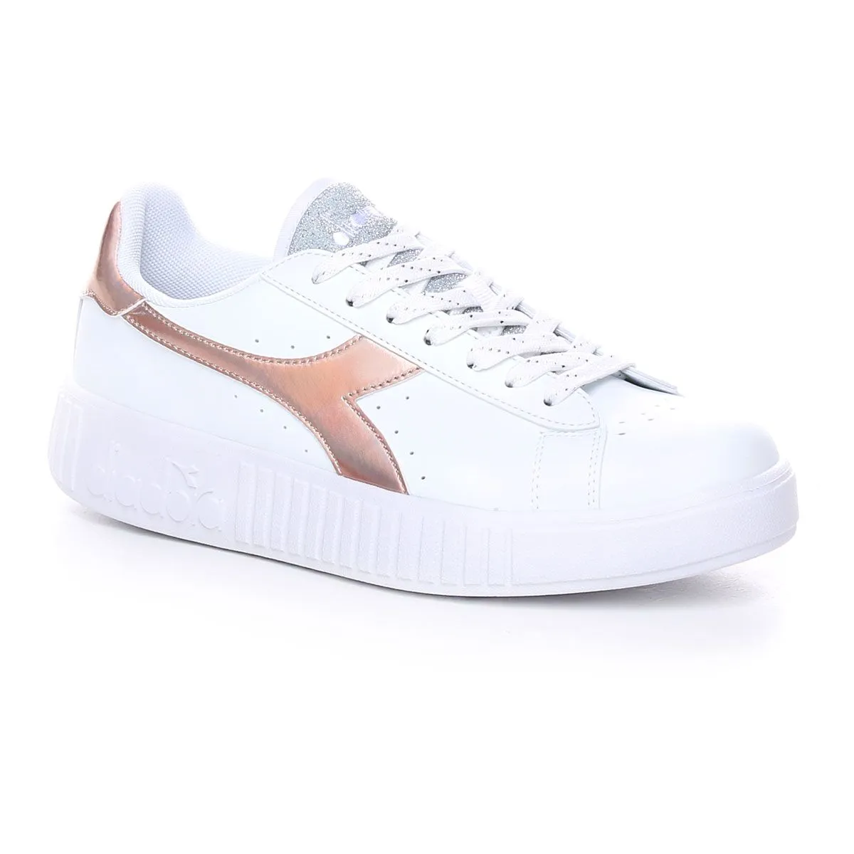 Diadora Game Step Shiny Donna Bianco Oro