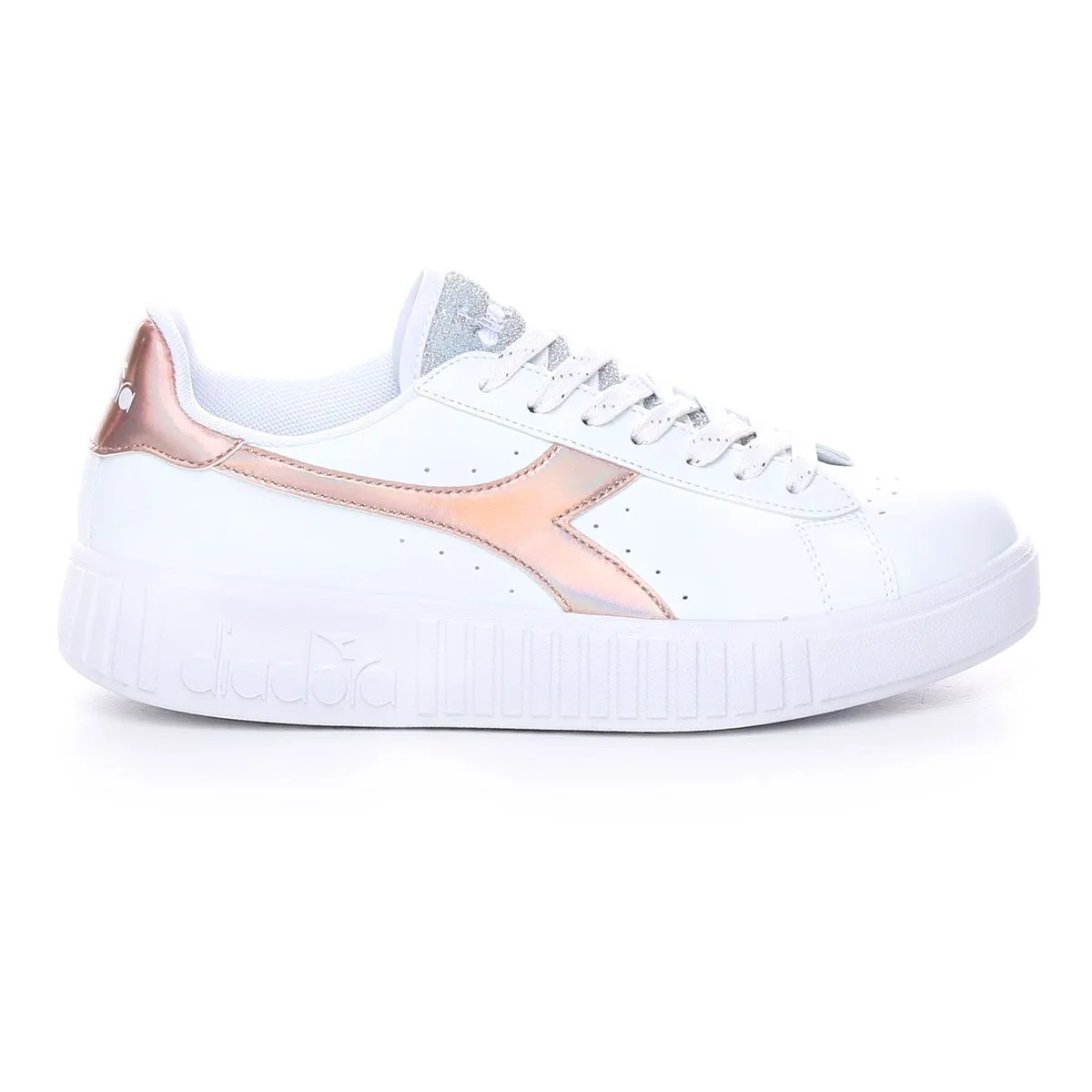 Diadora Game Step Shiny Donna Bianco Oro