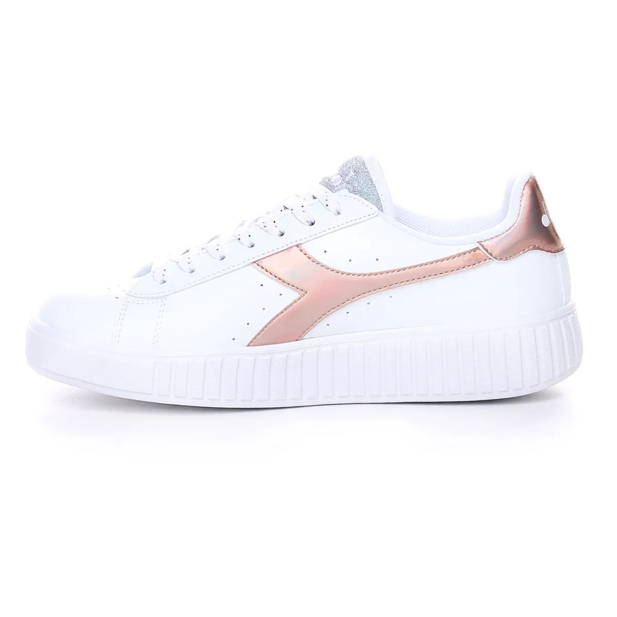 Diadora Game Step Shiny Donna Bianco Oro