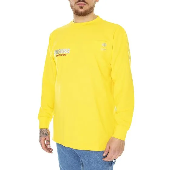 Dickies Nys LS Yexas Crew Tee Dark Yellow - Maglietta Maniche Lunghe Uomo Gialla    